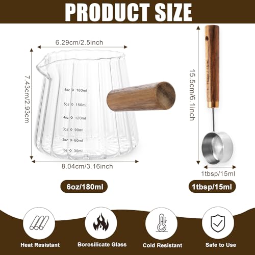 2 Piezas Vasos para Espresso de Vidrio 6 oz miniatura 2
