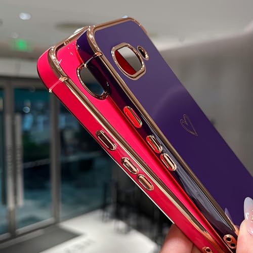 Protection objectif Google Pixel 9a et joli design cœurs violet foncé