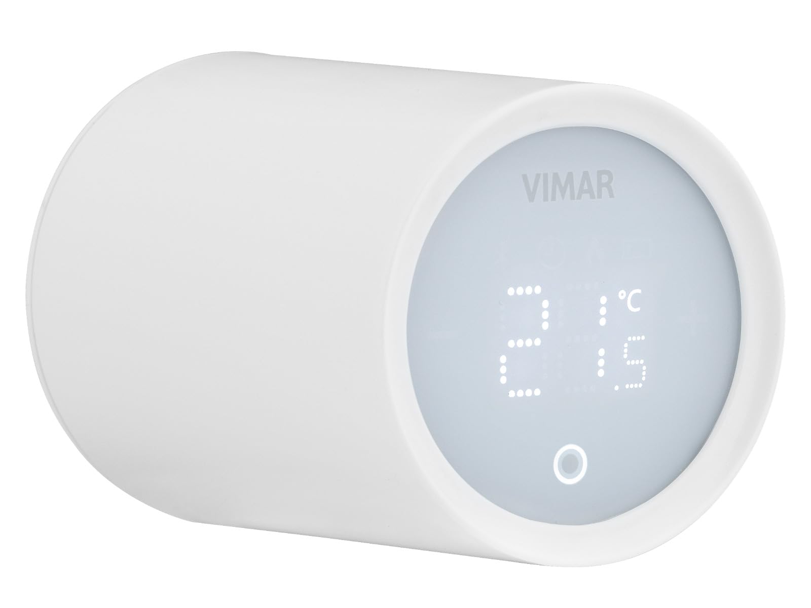 Vimar 03989 Valvola Termostatica Smart per Termosifoni, Controllo Remoto e Vocale, Maggiore Risparmio Energetico, Installazione Facile e Ampia Compatibilità Grazie Agli Adattatori Forniti