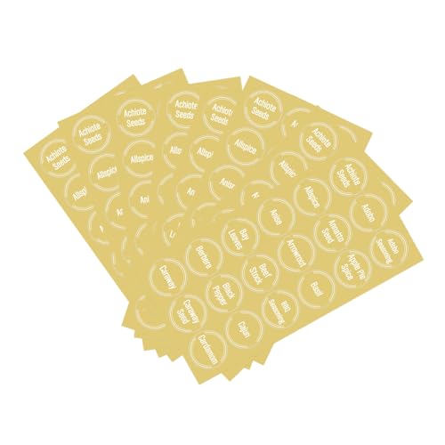 HOMSFOU 8枚 香料ラベルステッカー 防水透明スパイスジャー用粘着シール 食品保存用成名表示 調味料瓶整理に