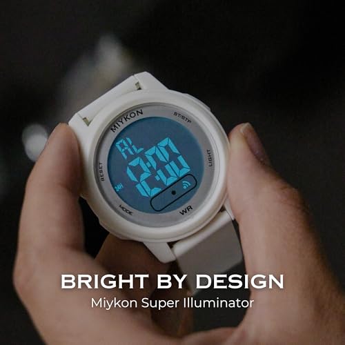 Image of Miykon Ultra-Thin Digital Watch for Men - Minimalist Waterproof Sports Watch with Large Easy to Read Display - Shockproof Resin, Super Illuminator, Stopwatch & Timer, Alarm, Dual Time, 24hr Military Time