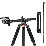 Fotopro Carbon Fibre Horizontal Tripod 75 Inch Camera Tripod with 360 Degree Ball Head Quick Release Plate for DSLR Video Camcorder, 2-in-1 Monopod Max Load 22lbs