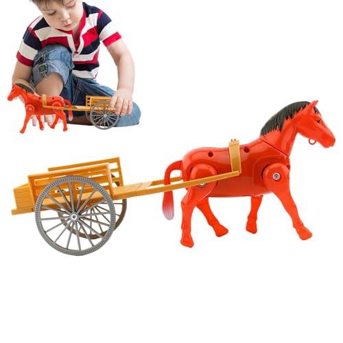 Jouets pour Chevaux et charrettes, Jouets pour charrettes tirées par des Chevaux - Jouet de Chariot à Traction électrique pour Chevaux,Jouet de calèche...