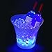 Tiandirenhe Secchiello per il Ghiaccio da 5 Litri, Secchiello per Champagne per Ghiaccio con Luce LED Colorata, Colore Può Essere Impostato, Sfumatura di Colore, Colore Flash