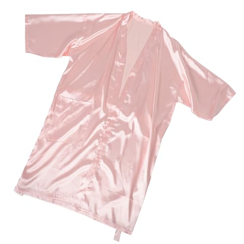Capa para cliente de salón estilo kimono rosa ajustable
