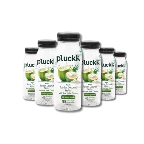 Image of Pluckk Tender Coconut Water with Real Malai Chunks - Pack of 6 (200mL Each) | Rich in Electrolytes, Vitamins & Minerals | No Added Sugar | No Concentrates | 100% Pure and Natural - 1200mL