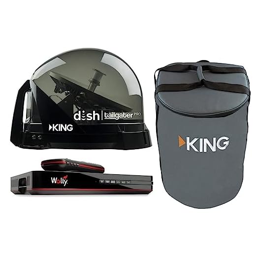 RV Wholesale Direct DTP4900 Dish Tailgater Satellite Bundle with Carry Bag & Wally - Premium Portable/Roof Mountable Satellite TV Antenna and Dish Wally HD Receiver and Carry Bag