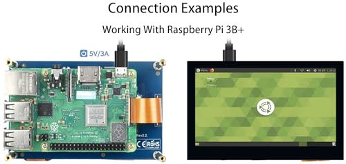 Image of waveshare 4.3 inch DSI LCD Display for Raspberry Pi 4B /3B+ /3A+ /3B /2B /B+ /A+ /Compute Module 3+ /3 /4, 800x480 Touchscreen Capacitive IPS Screen Monitor, Support Raspbian /Ubuntu /Kali /WIN10 IoT /Retropie