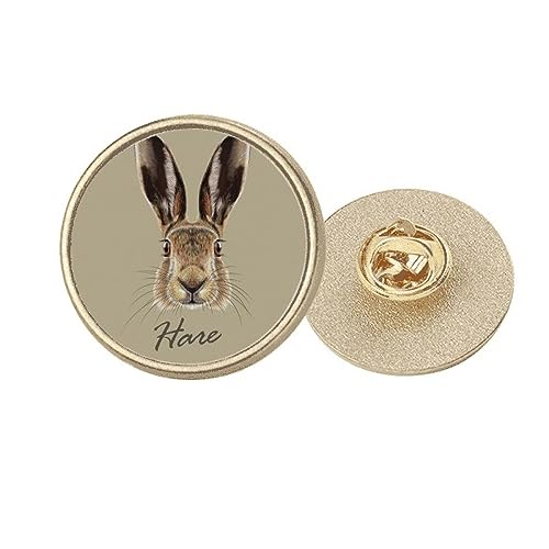 Broche ronde lièvre en métal doré gris M pour égayer vos vêtements sombres et vestes unies