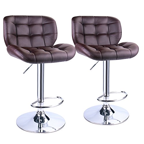 Leopard Deluxe Pitstop Adjustable bar stools,Set of 2 (Brown)