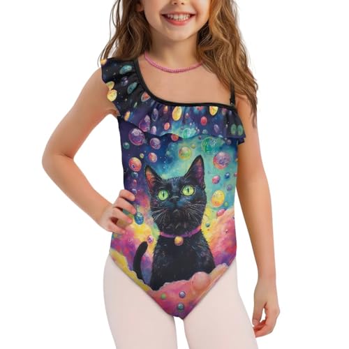 Image of Girls One Piece Swimsuits Size 3-14 Trendy Ruffle Bathing Suit Casual Hawaiian Summer Beach Swimwear
