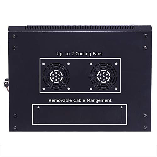 TUFFIOM 12U Casters Network Enclosure, 19 Inch Consumer Series Server Equipment Rack, Computer Date IT Network Cabinet Include 3 Side Panel Locks, Cooling Fan, No Assembly Required - Thumbnail 4