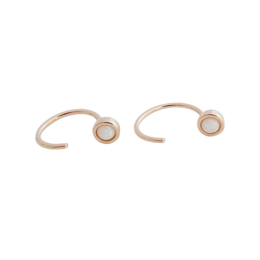 HONEYCATOpal Threader Hoops in Gold, Rose Gold, or Silver | Minimalist, Delicate Jewelry