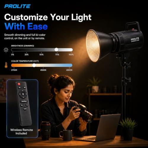 Image of Prolite Cinemax 350 Bi COB LED Studio Light, 2700-6500K Bowens Mount
