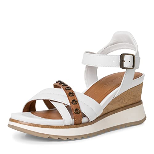 Tamaris Damen 1-1-28311-20 Sandale, Cognac White, 40 EU