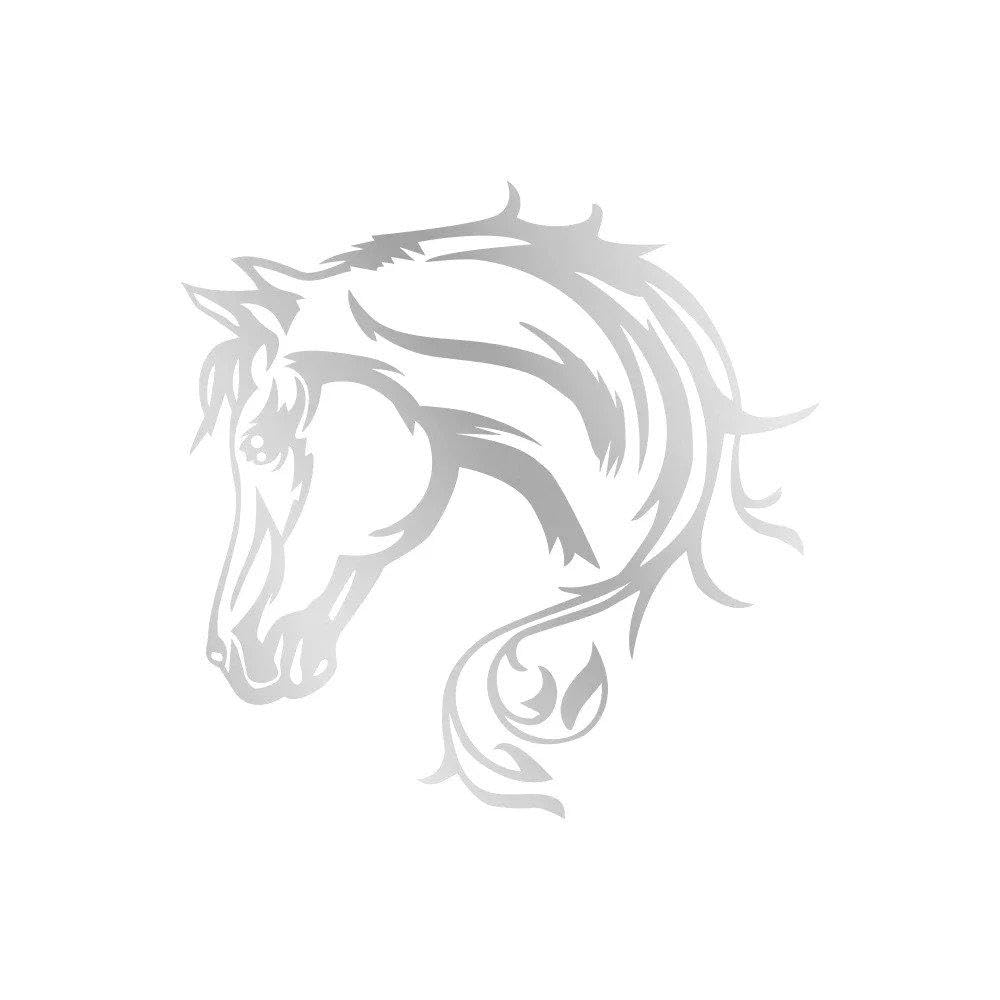 Horse Sticker Car Stickers Vinyl Decor Decal(Matt Silver,18x18cm)