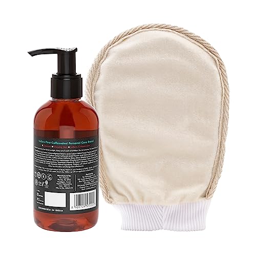 mCaffeine Coffee Body Wash & Bath Glove Combo for Exfoliation & Tan Removal | Energizing Berry Fragrance Shower Gel & Loofah Glove Combo For All... - Image 7