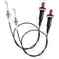 BTFO 2pcs Piezo Igniter with Spark Ignition, Propane Push Button Threaded Electrode BBQ Grill Igniter Kit for Gas Fireplace Oven Heater Kitchen Outdoor Practical Accessories