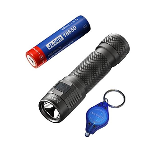 Combo: Niteye EC-R26 Rechargeable CREE XP-L LED Flashlight 1080 Lumens w/3400mAh Battery w/ Exclusive Jetbeam Keychain Light