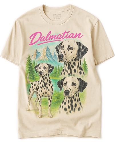 Dalmatian Vintage Tshirt for Dog Mom & Dad 100% Natural Undyed Cotton for Men & Women