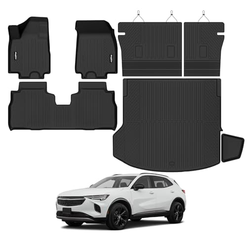 Bingoliner Floor Mats for 2024-2025 2026 Chevrolet Equinox EV Trunk Mat and Backrest Mat All Weather TPE Protector for Chevy Equinox Accessories