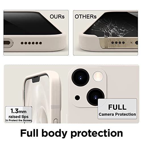 Lilihong Iphone 14 Case With Upgraded Camera Protection, Silicone Matte Phone Case Shockproof Slim Full Cover Soft Anti-Scratch Non-Sweat Supports Wireless Charging For Women And Men Stone #TOP5