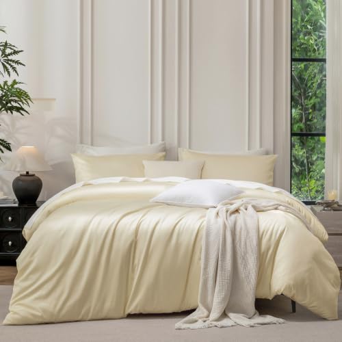 MooMee Queen Duvet Cover Set 100% Extra Long Staple Cotton Bedding