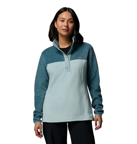 Image of Columbia Womens Benton Springs Half Snap II Pull Over Fleece Jacket, Dark Stone /Canoe /Vintage Blue, 3X