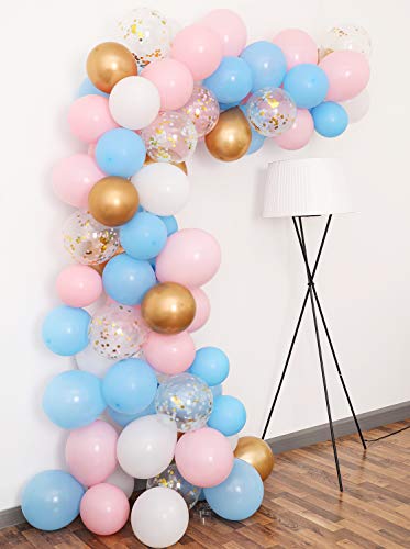 Gender Reveal Balloon Garland Kit, Gender Reveal Party Supplies Balloons Backdrop Including Light Blue Pink Gold Confetti Balloons For Gender Reveal Party Decorations #TOP6