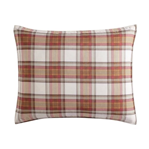 Image of Eddie Bauer - King Duvet Cover Set, Reversible Cotton Bedding with Matching Shams, Stylish Home Decor for All Seasons (Edgewood Red, King)