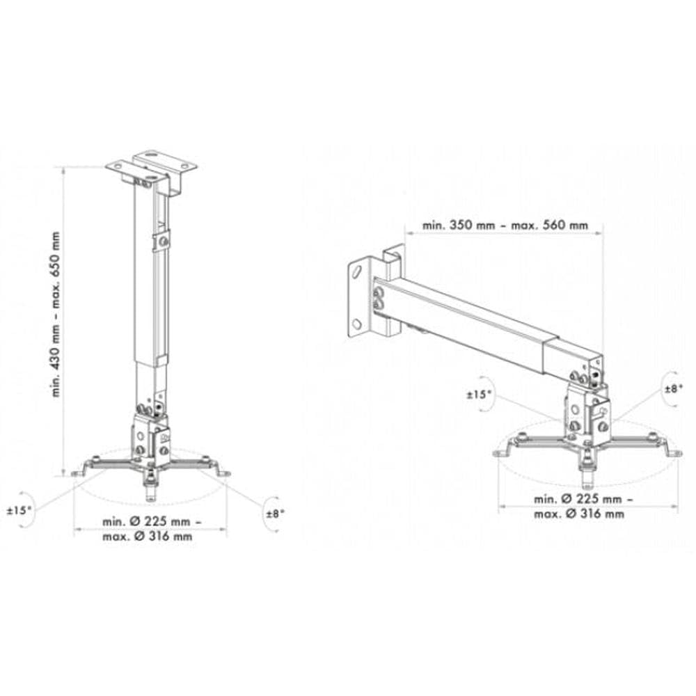 Schwaiger LWH310WD supporto per proiettore Muro/Soffitto Bianco