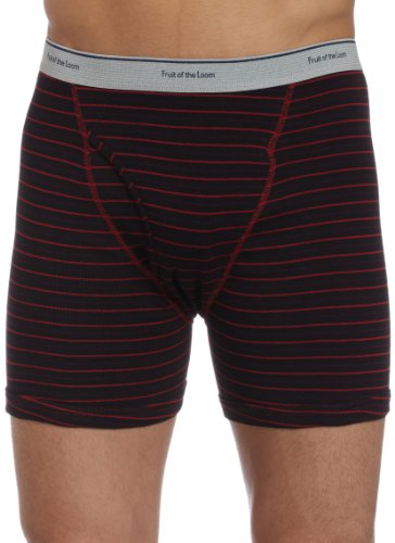 Fruit of the Loom Men's Stripe/Solid Assorted Boxer Briefs(Pack of 4)