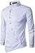 Whatlees Mens Long Sleeve Extra Long Embroidery Design Party Club Button Down Dress Shirt B404-White-M