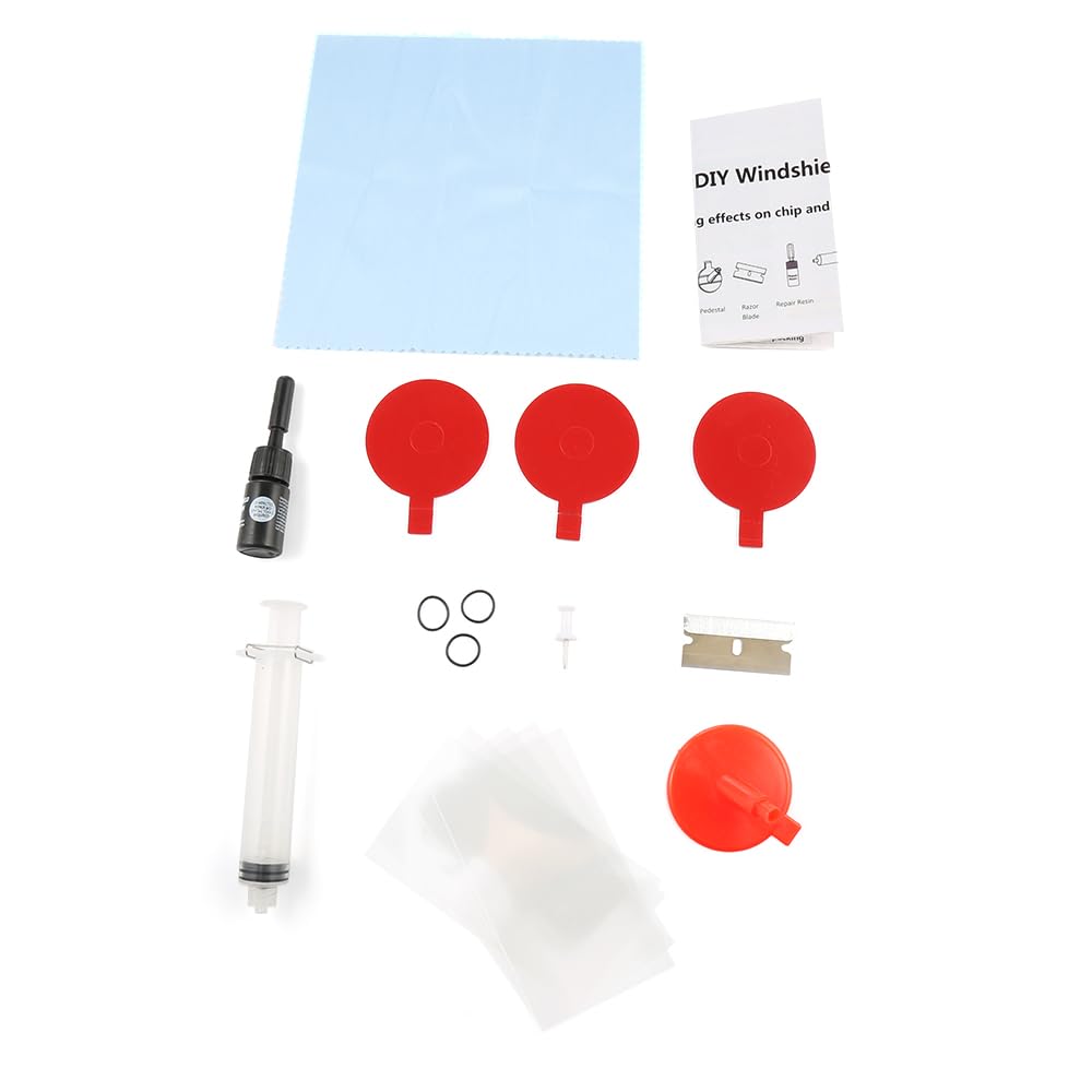 GEARZAARGlass Windshield Repair Tool Kit Fix Car Wind Glass Windscreen Chip Crack Stone Damage Fix DIY Quick Fix Auto Windscreen Scratch