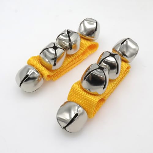 CashBeat Wrist Bells Set of 2, Adjustable Jingle Bells for Wrist/Ankle, Percussion Accessory for Dance, Fitness, Stage Performance(Apricot) - Thumbnail 5