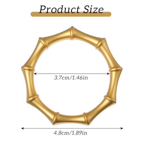 Napkin Rings Set of 24 Bamboo Knuckles Style Gold Napkin Holder Ring for Table Decoration,Wedding,Family Dinner,Party, Christmas,Thanksgiving Day,Birthday - Thumbnail 3
