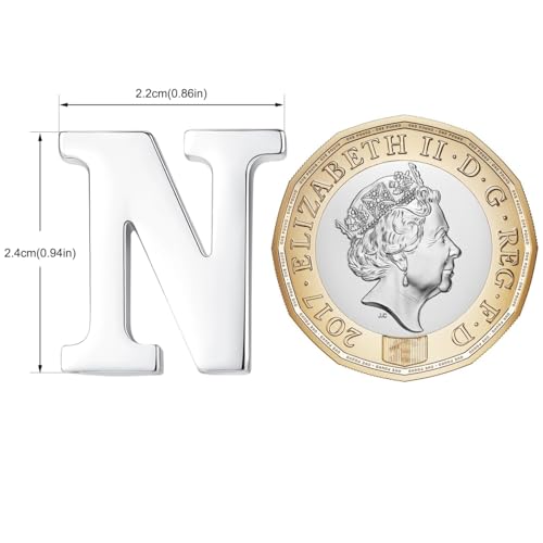 Image of HONEY BEAR Initial Alphabet Letter Lapel Pins Collar Badge Brooches for Mens /Womens Shirt Dress Decoration Silver