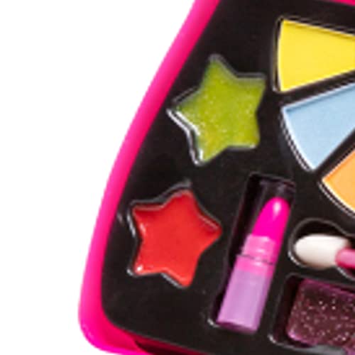 Maleta de maquiagem infantil, com paleta de sombras, gloss e batons