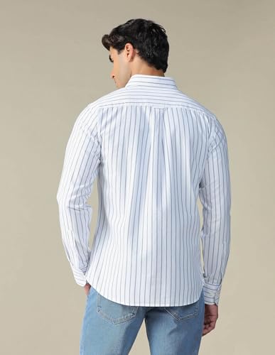 Image of U.S. Polo ASSN. Striped Regular Fit Shirt for Men - 100% Cotton, Breathable & Comfortable, Full Sleeves Casual Shirt for Men