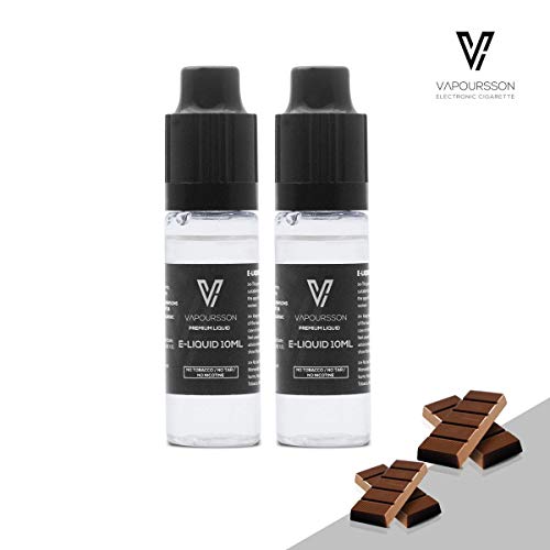 VAPOURSSON 2 X 10ml E Líquido| Chocolate | 2 botellas de la Nueva Fórmula Para Crear un Sabor Fuerte con Ingredientes de Alto Nivel de Calidad| Hecho para Cigarrillos Electrónicos y Arguiles| Elíquido