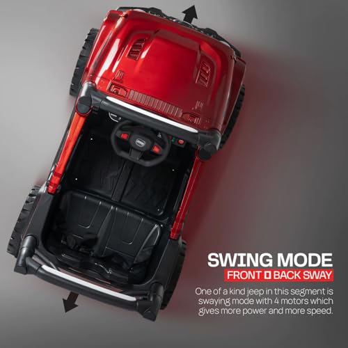 Image of Driving EV Cars for 1, 2, 3, 4, 5, 6 Years | Remote + Steering + Mobile App Control | Kids Jeeps (Entery Level Jeeps [2-6 Years]-Benz, Red)