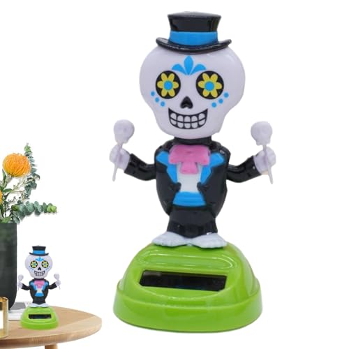Figuras de danza esqueleto – Muñeca decorativa con energía solar, diseño divertido y espeluznante | Diangia animada Adornamento, juguete oscilante para fiestas, decoración de Hallowee