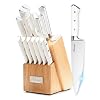 Knife-Set-15-Pcs-Kitchen-Knife-Block-Set-Enduring-Ultra-Sharp-High-Carbon-German-Stainless-Steel-Chef-Knives-Set-with-Built-In-Sharpener-Full-Tang-Ergonomic-Handle-White Knife Set, 15 Pcs Kitchen Knife Block Set, Enduring Ultra Sharp High Carbon German Stainless Steel Chef Knives Set with Built-In Sharpener, Full Tang Ergonomic Handle, White