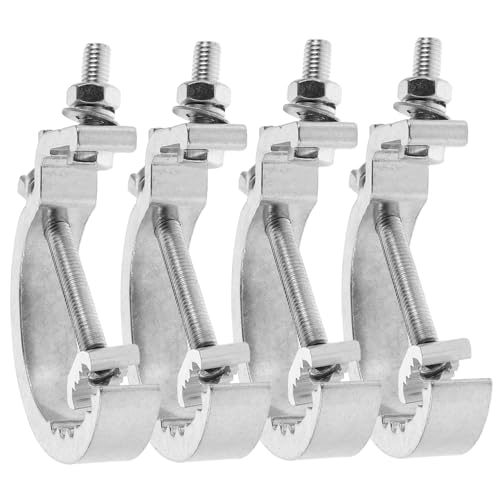 ARTSEWPLY 4pcs 17mm Thickened Truss Clamp Hooks for Stage Light Hanging, White C-clamp Accessories for Dj Lighting, Par Spotlights Compatible with Stage Truss Systems