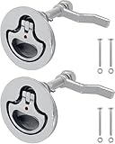 ISURE MARINE Boat Cam Latch Flush Pull Hatch Lift Stainless Steel with Back Plate Fasteners with Screws 1pcs/2pcs