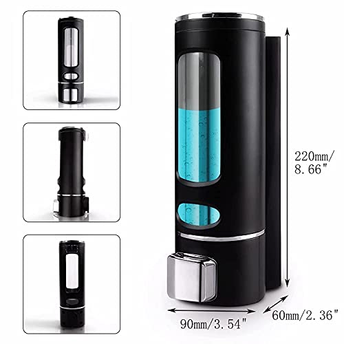Image of EVGREF Wall Mounted Soap Dispenser Shampoo Conditioner for Bathroom Kitchen (Pack of Black and White, 400 ML Each)