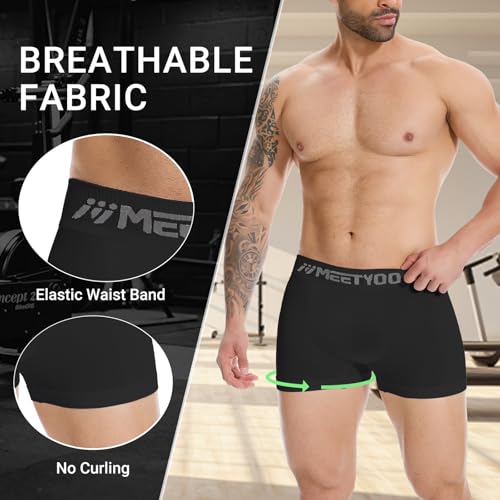 MEETYOO Compression Shorts Men, 3/4/5 Pack Spandex Running Shorts Athletic Workout Sport Performance Baselayer Underwear4