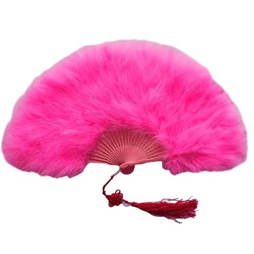 LUYING ジュリアナ扇子 ジュリアナ羽扇子 セク シー バブリーダンス 衣装 コスプレ セット（ローズレッド）のサムネイル