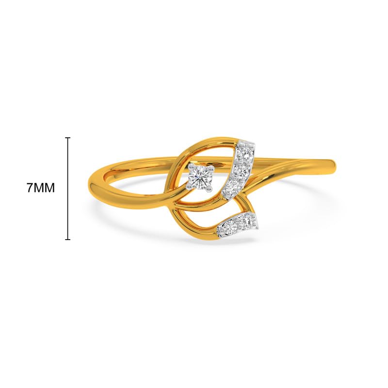 Image of KISNA 14k / 18k Real Gold & Diamond Ring | Diwali, Rakhi Rakshabandhan Gift for Sister /Bhabhi /Women | With Certificate of Authenticity & BIS-Hallmarked Gold Jewellery | Raina Ring