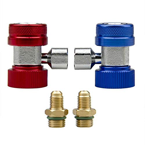 Adaptador de acoplamiento rápido para A/C R134A de 1/4 pulgada, conector de colector SAE para HVAC, lado alto y bajo miniatura 1